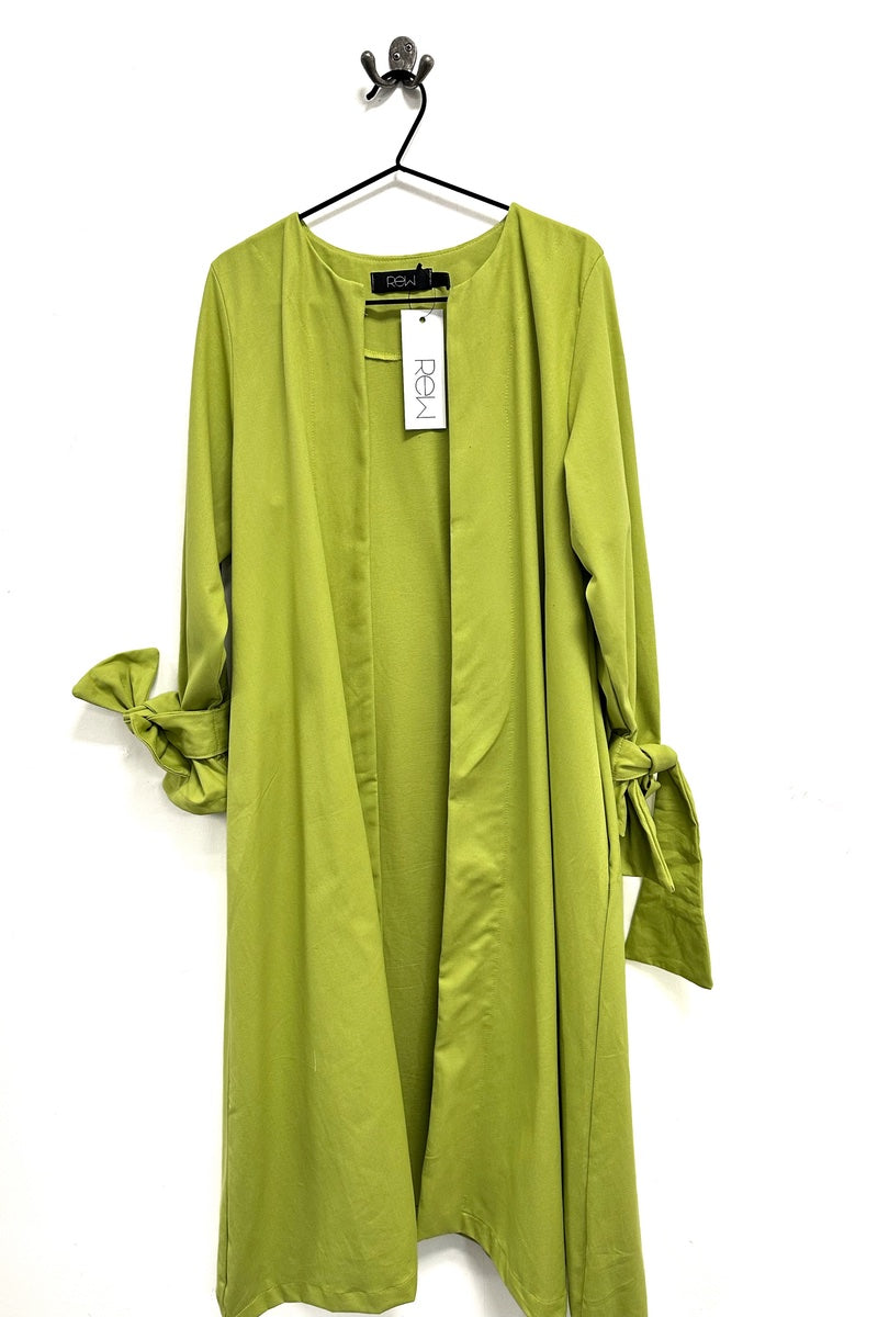 Lime Lightweight Duster Coat With Bows