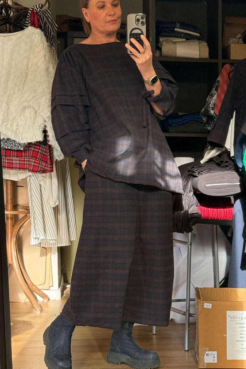 Balloons - Navy Brown Check Trousers