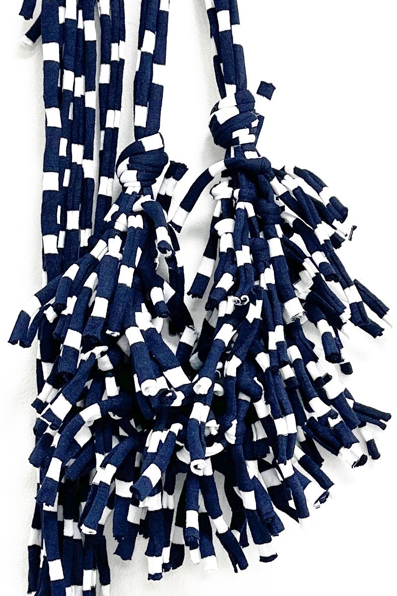Abby Breton Navy + White  Mix- Unusual Tassel Necklace