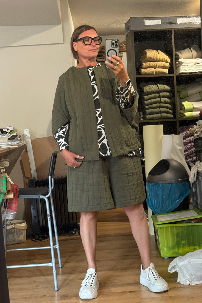 Kimono Quilted Jacket - Khaki