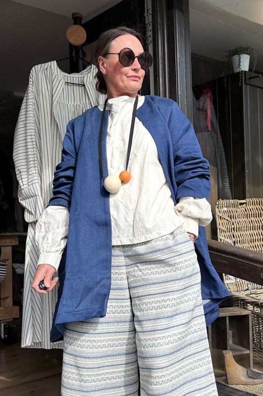 Swing - Tight Organic Denim Coat No Bows