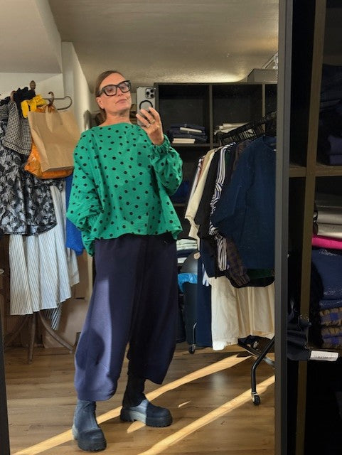 black and green polka ladies top
