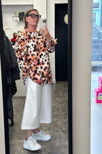 Patty Shirt With Bows - Rust Animal Print