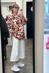 Patty Shirt With Bows - Rust Animal Print