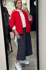Sweeper - Grey - Red Checked Wool Cropped Trousers