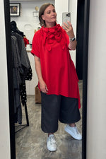 Sweeper - Grey - Red Checked Wool Cropped Trousers