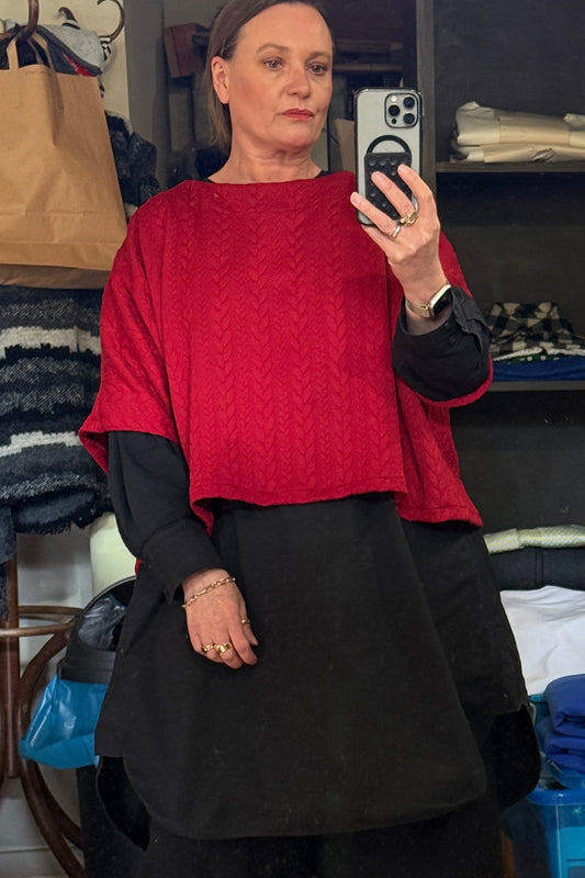 Duds - Cable Knit Red Top