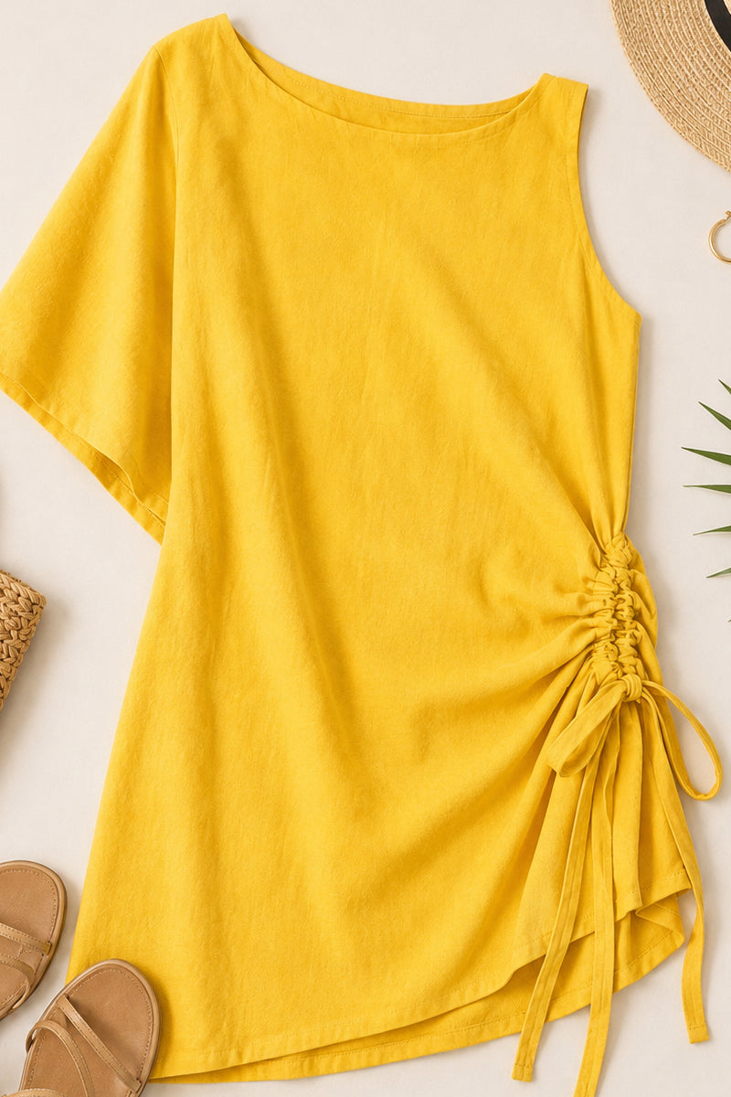 Sootè Top - Cotton Asymmetric Draw String Side