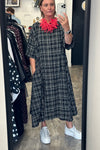 Zana - Longer Length Grid Aline Dress