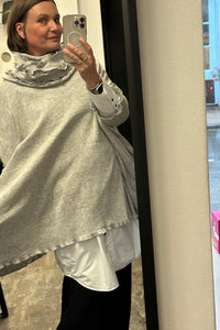 Runch Neck Jumper - Jersey Rib Grey