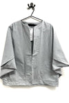 Silver Grey Textured Woven Cotton Kimono Jacket - Leeza