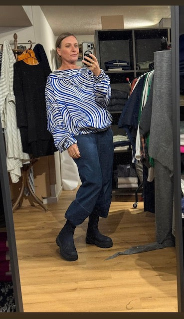 Sooper Puff Top - Blue Swirl