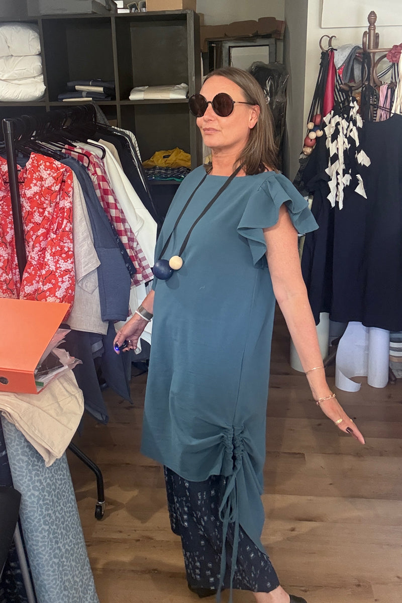 Sooté Dress - Asymmetrical Dress Draw String Tie Side