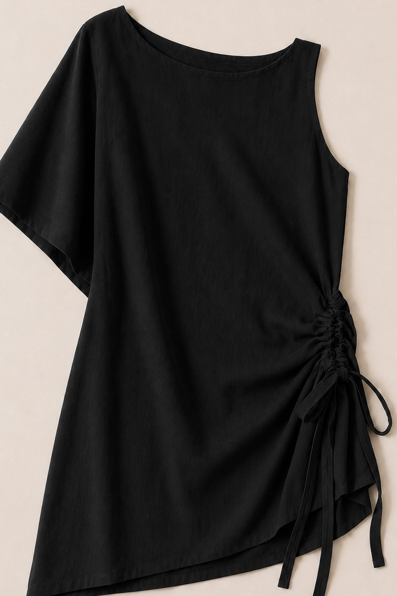 Sootè Top - Cotton Asymmetric Draw String Side