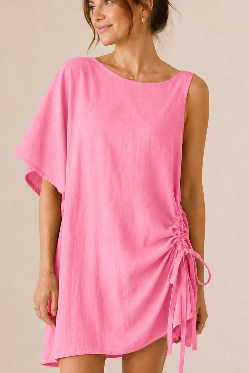 Sootè Top - Cotton Asymmetric Draw String Side