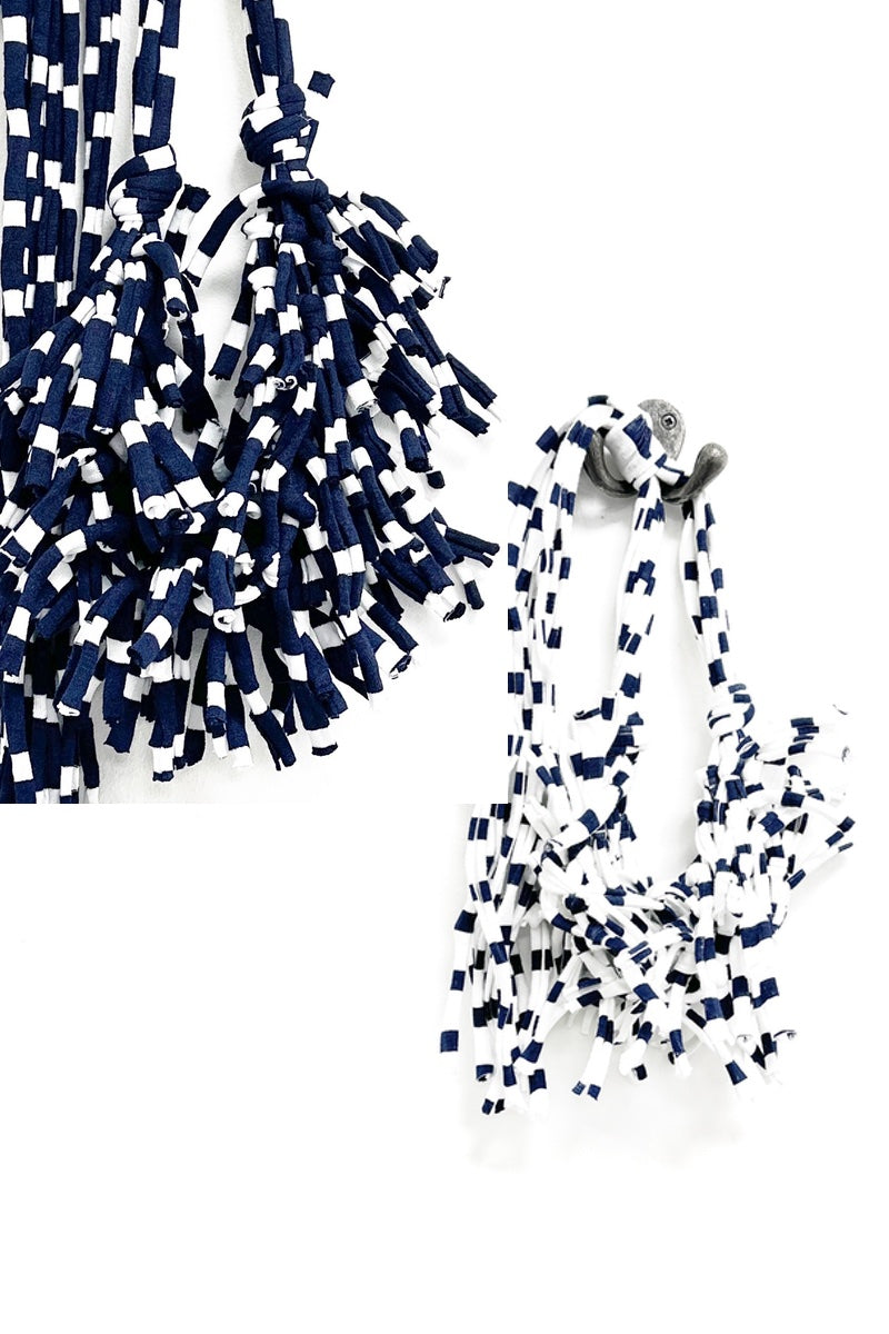 Abby Breton Navy + White  Mix- Unusual Tassel Necklace