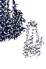 Abby Breton Navy + White  Mix- Unusual Tassel Necklace
