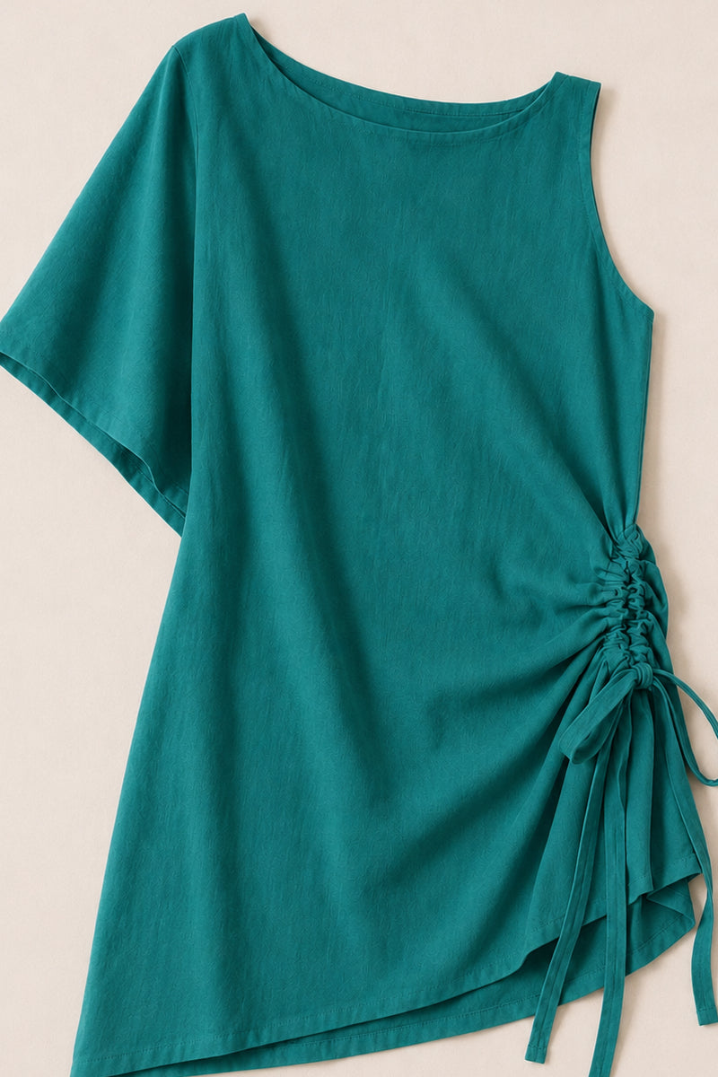 Sootè Top - Cotton Asymmetric Draw String Side