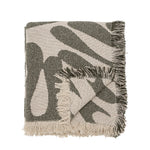 Throw Blanket - Ally Dusty Green Abstract Recycled Cotton