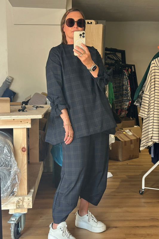 Totes Tunic - Navy Grey Check