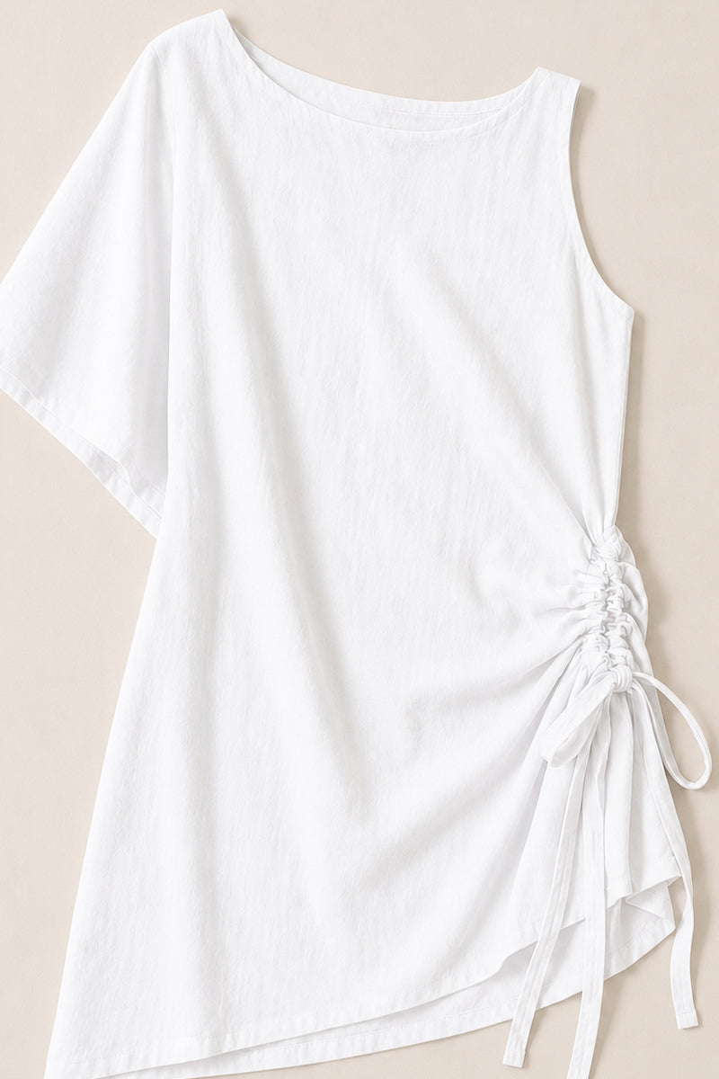 Sootè Top - Cotton Asymmetric Draw String Side