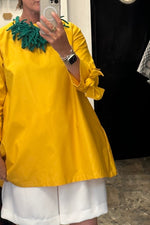 Totes Tunic - Lightweight Yellow Cotton Bow Sleeves