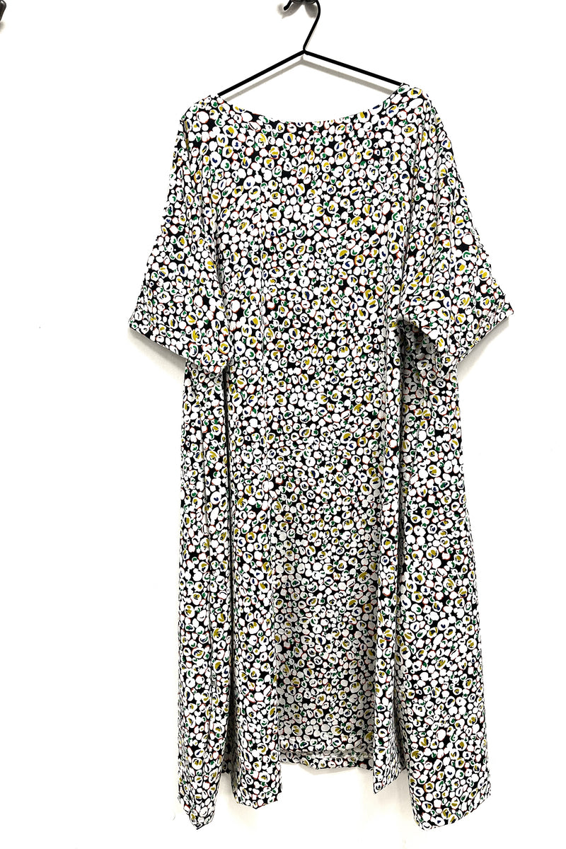 Zana Dress Longer Length - MultiColoured Squiggle Floral Longer Length