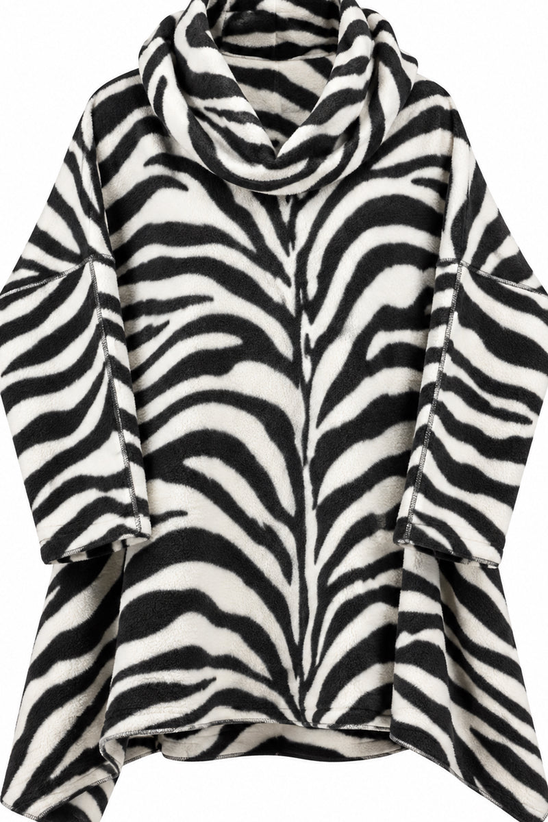 Darlo - Zebra Loose Fit Jumper With Pockets