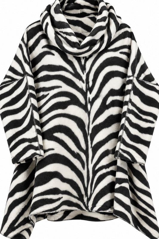 Darlo - Zebra Loose Fit Jumper With Pockets