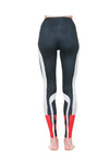 Leggings - Striking Tri Colour Red - Black - Light Aqua