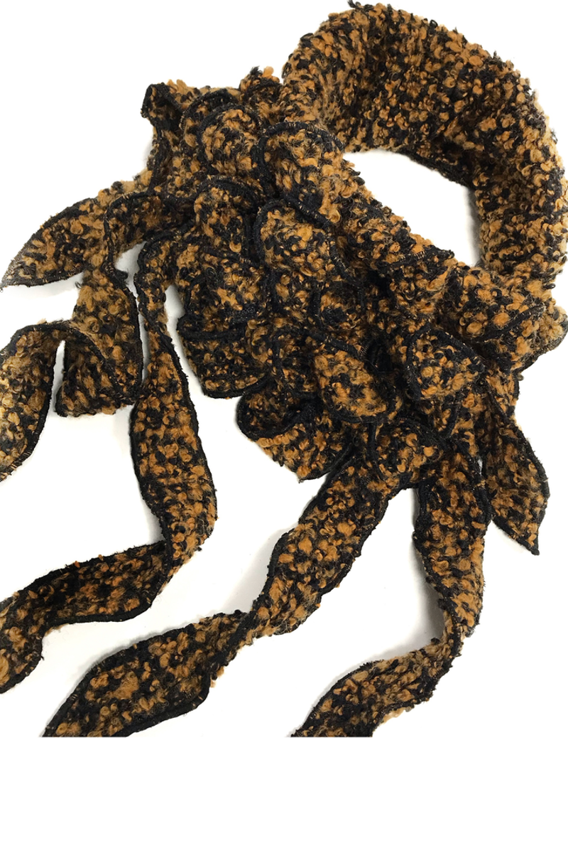 mustard unusual tassle scarf collar