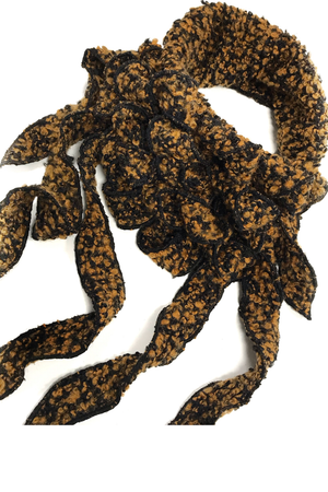 mustard unusual tassle scarf collar
