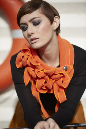 Orange stylish winter scarf