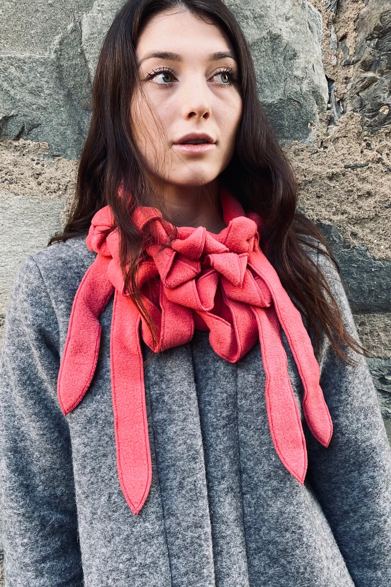 UNUSUAL WINTER SCARF CORAL