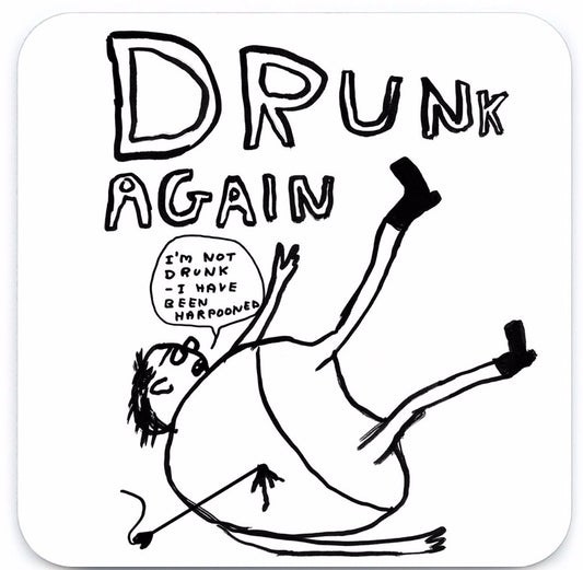 funny David shrigley drunk coaster gift