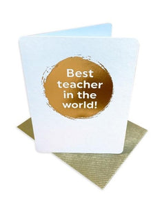 Best Teacher Mini Gold Foil Card