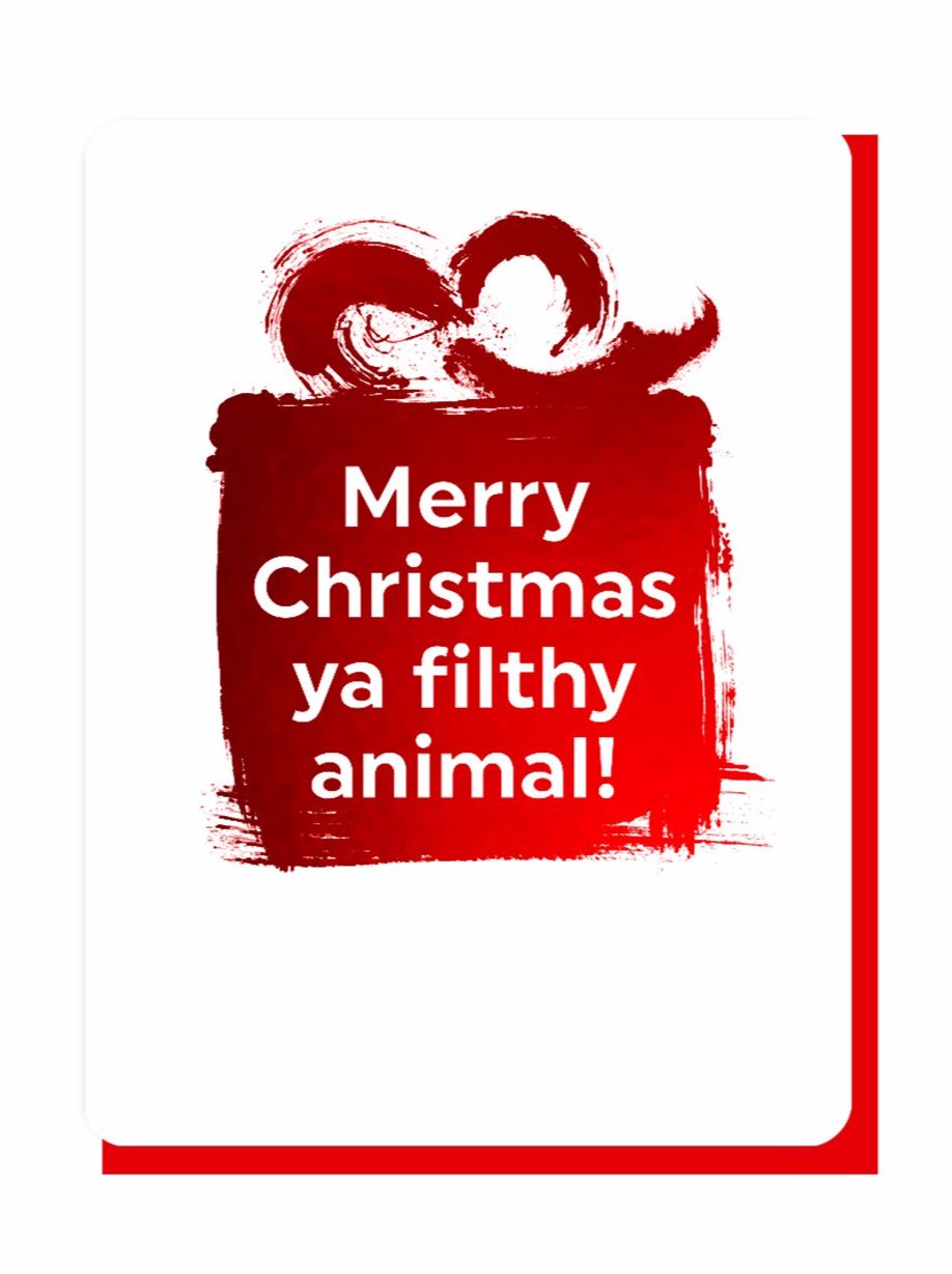 Filthy Animal - Foiled Christmas Card