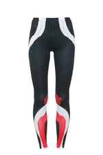 Leggings - Striking Tri Colour Red - Black - Light Aqua