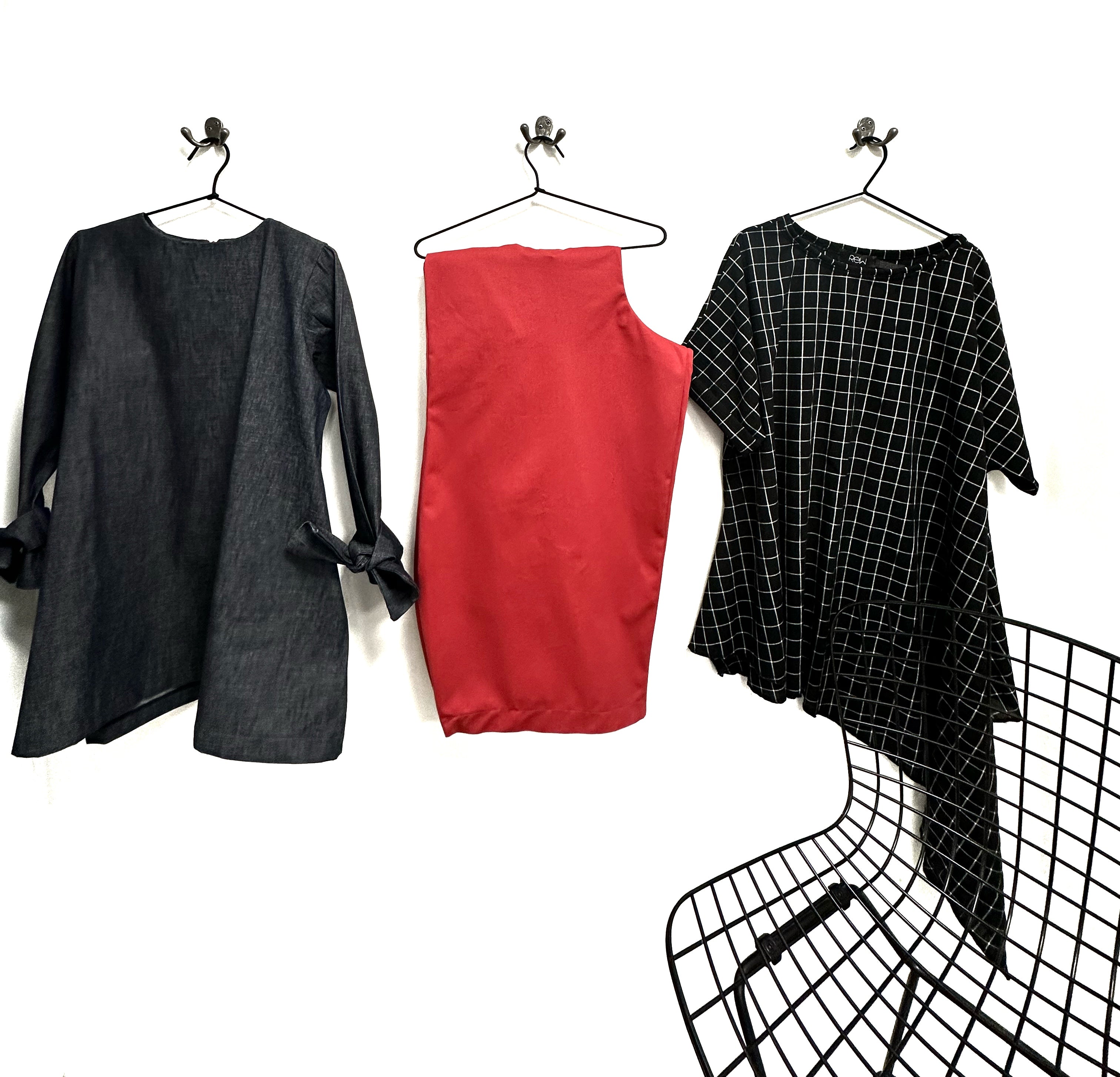 Grid Check Black /White - Polly T shirt