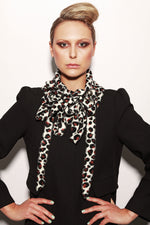 Cream leopard print animal button collar