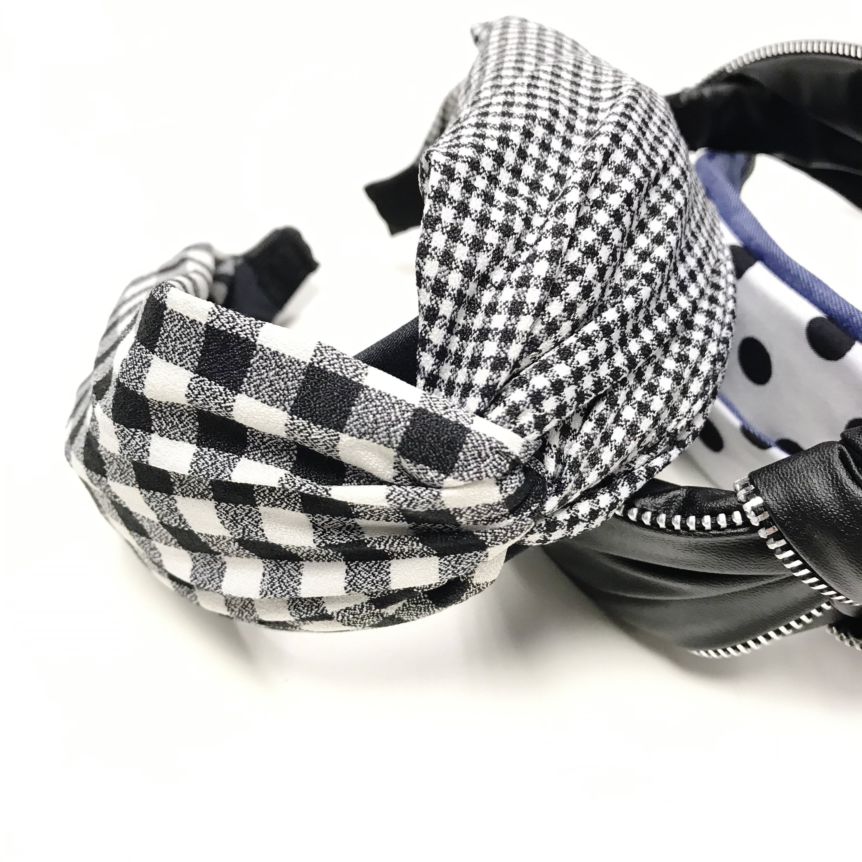 Winnie - Monochrome Gingham Headband