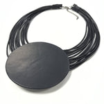 Orla - Short Leather Disc Necklace