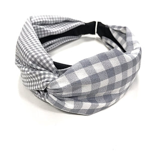 Winnie - Grey Gingham Headband