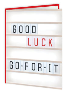 red 'good luck' card