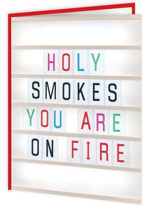 colourful 'you are on fire' card