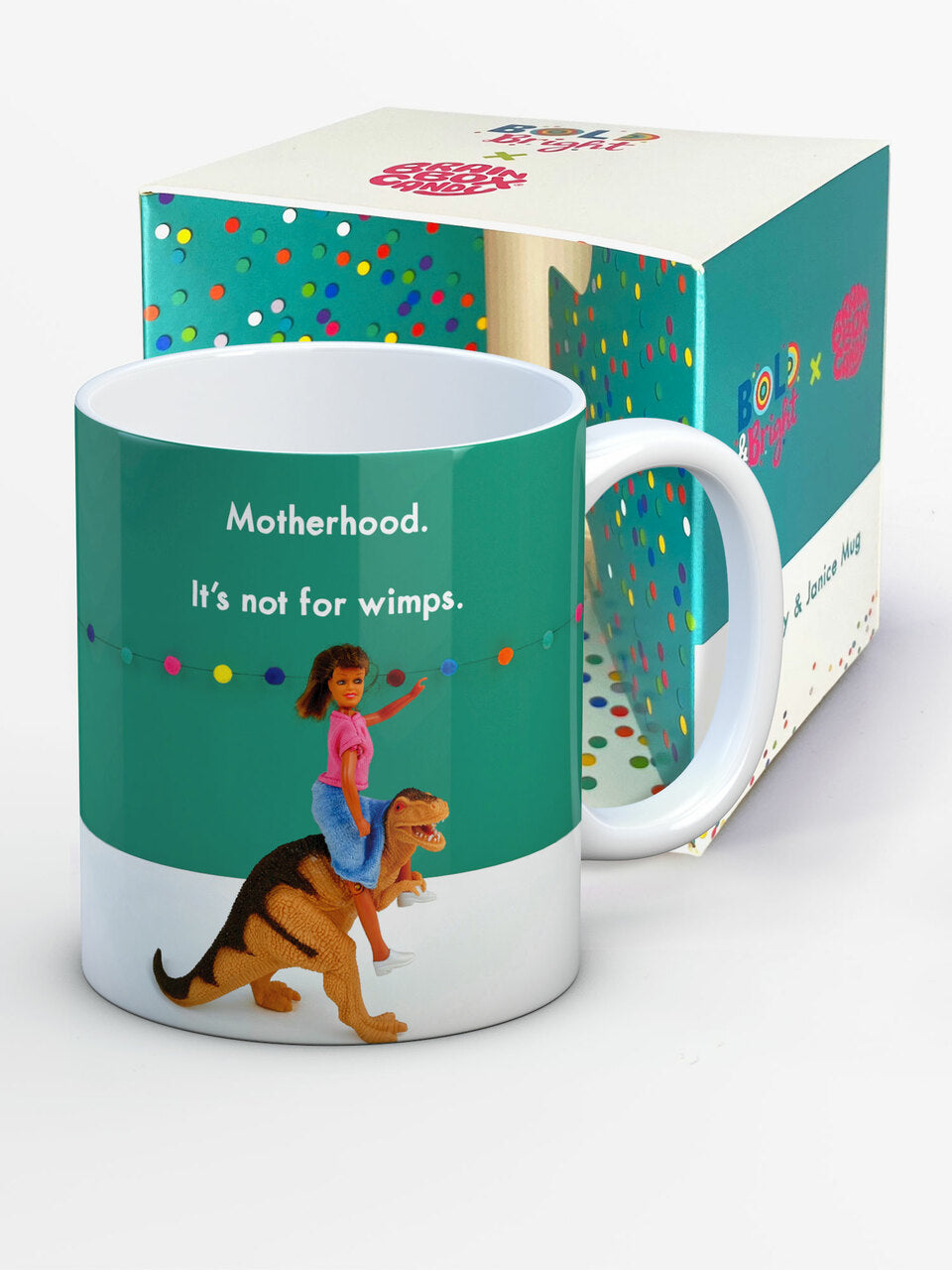 Motherhood Not For Wimps Funny Dinosaur Mug
