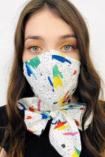 paint splatter print mask scarf made in uk