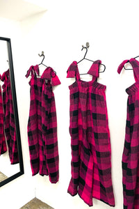 Jumpsuit - Pink Checked Loose Fit All In One