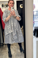 Fletch - Navy and Biscuit Aztec Pattern