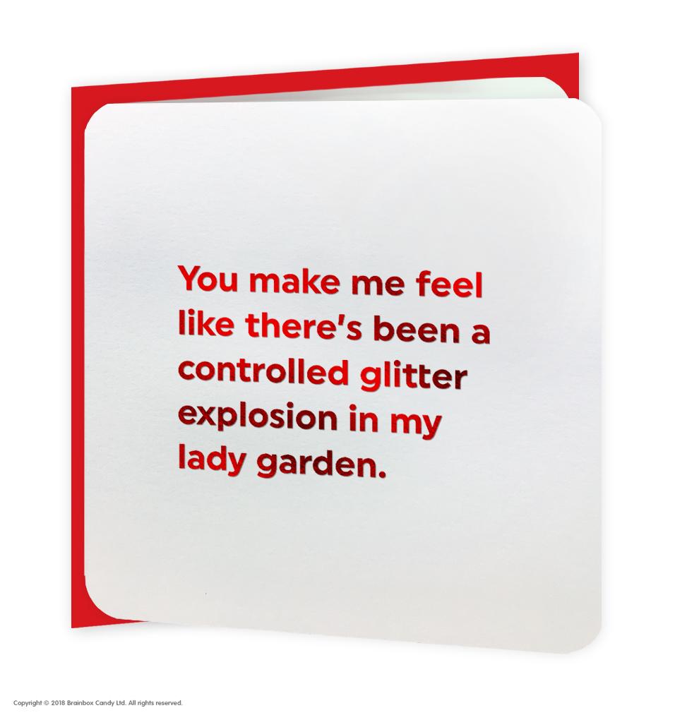 Bright Red Funny ''Lady Garden' Card 